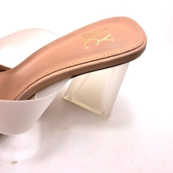 New York & Company Winifred Women's Vinyl Strap Heeled Mules - Size 7 - Picture 9 of 12